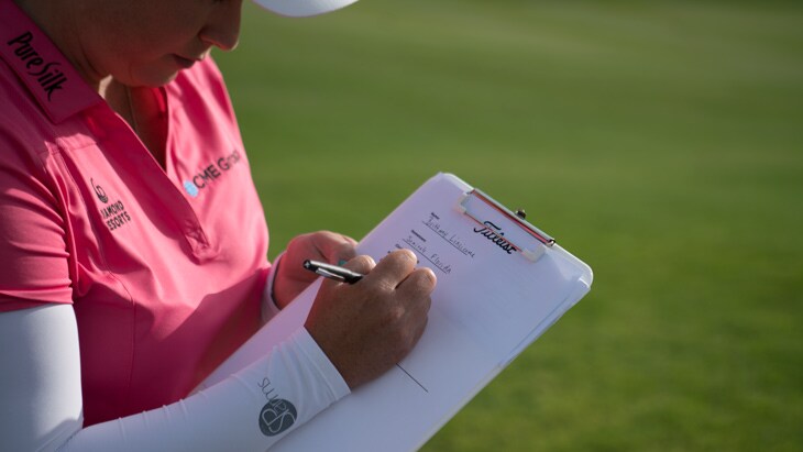 As Brittany Lincicome filled out her Team Titleist...