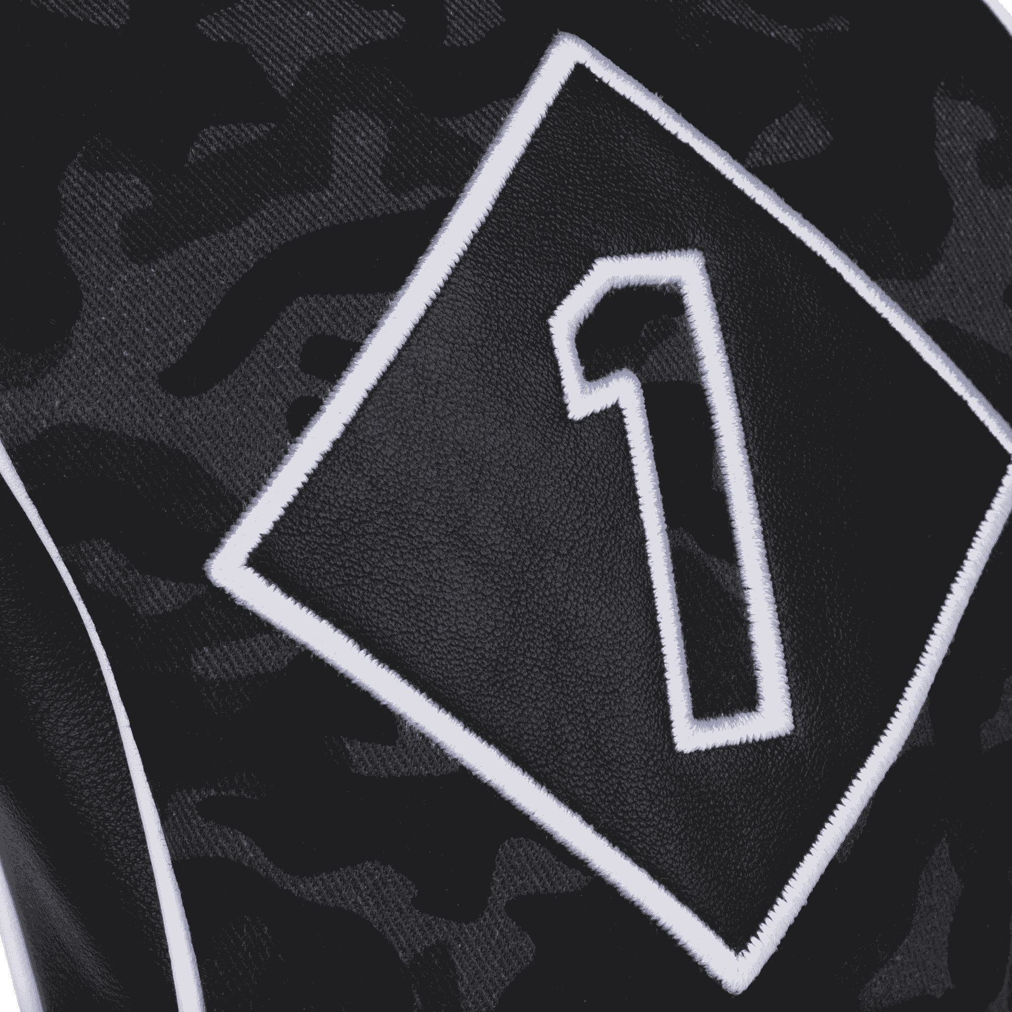 Black Camo Leather &amp; Cotton Twill Headcover