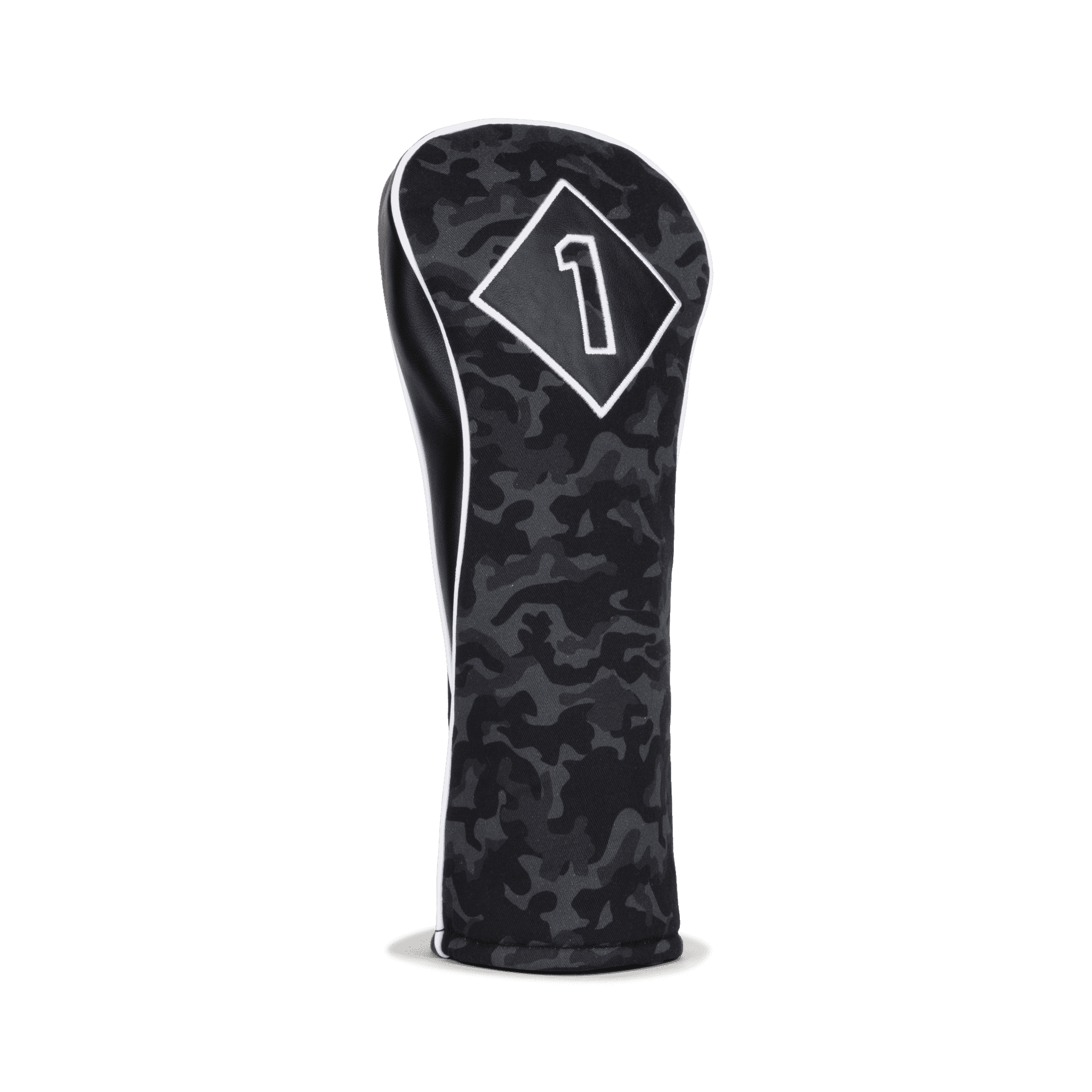 Black Camo Leather &amp; Cotton Twill Headcover