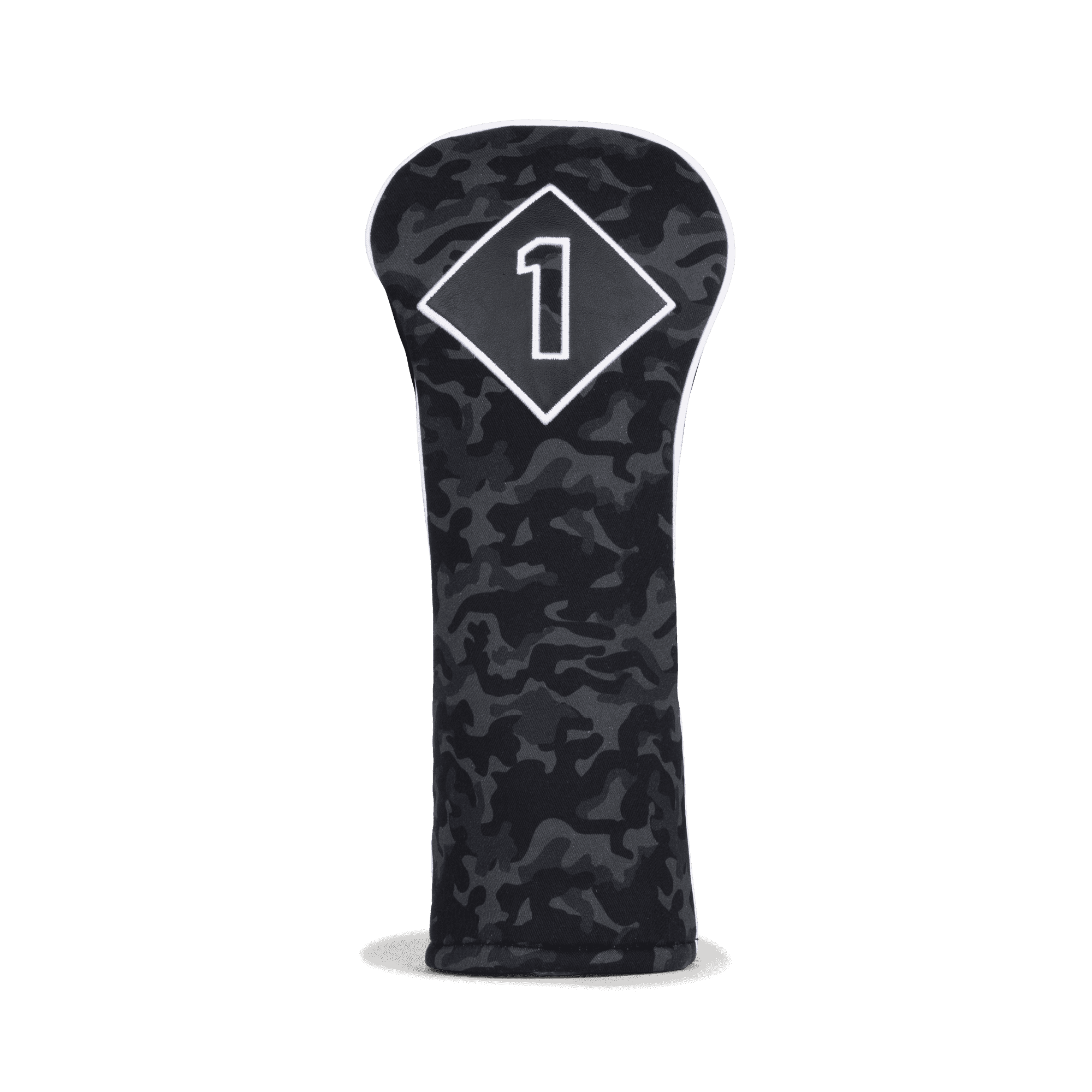Black Camo Leather &amp; Cotton Twill Headcover