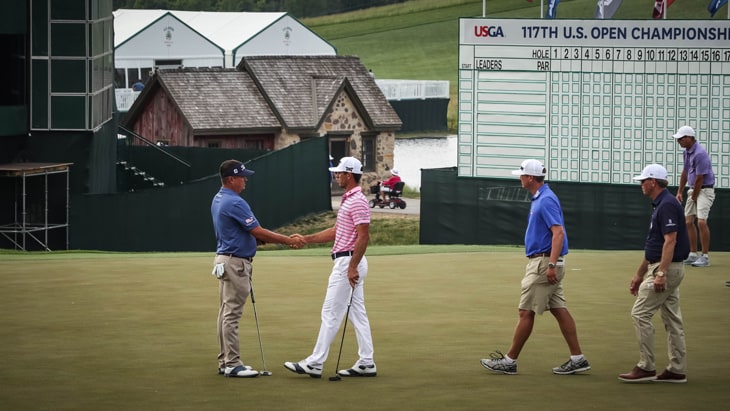 The trio finishes on No. 18, and Dufner continued...