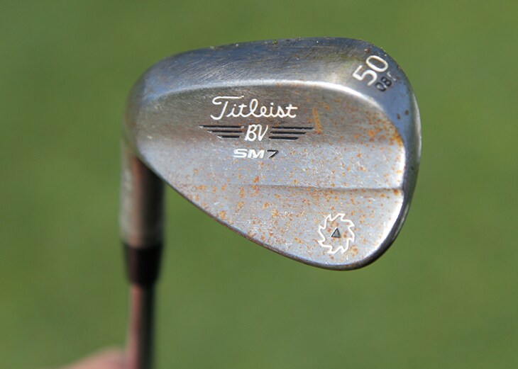 For his gap wedge, Brian carries a 50.08 F grind....