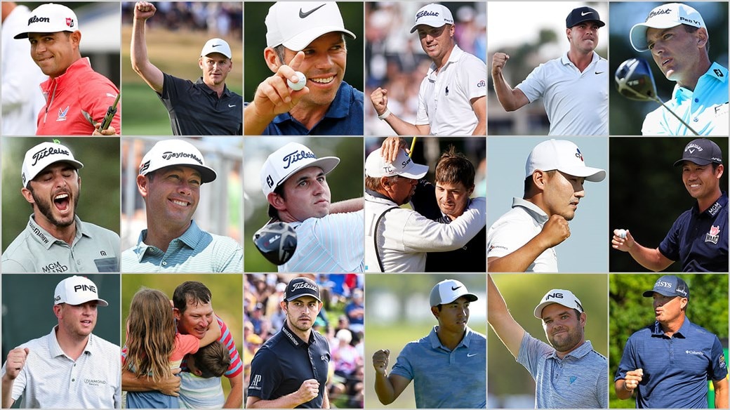 Collage Photo of Tournament Winners from the 2018-2019 PGA TOUR season who relied on a Titleist golf ball for their success