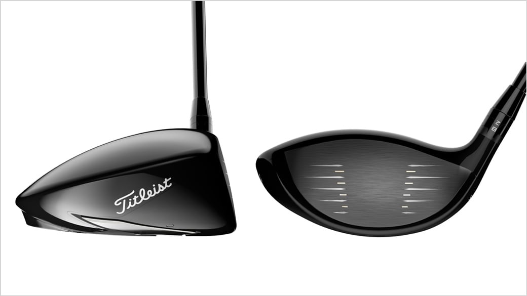 Side by side photo showing the toe and face of the new Titleist TS1 driver