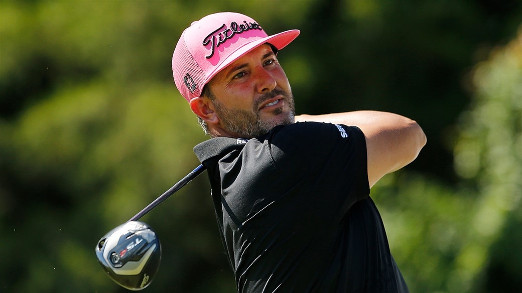 Scott Piercy hits a tee shot with his Titleist TS4 driver at the 2019 AT&T Byron Nelson