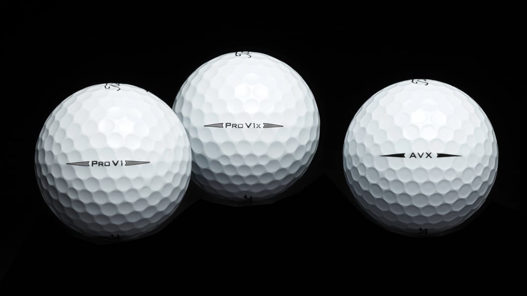 Single golf ball images of Titleist Pro V1, Pro V1x and AVX