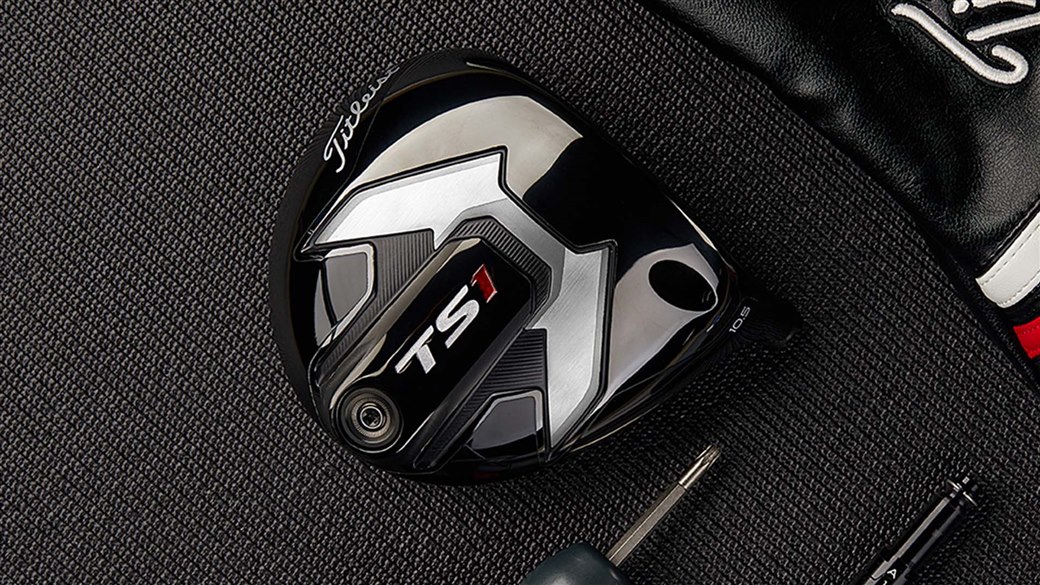 Closeup photo of new Titleist TS1 driver club head